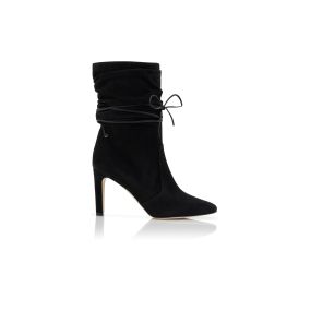 CAVASHIPLA | Black Suede Slouchy Ankle Boots | Manolo Blahnik