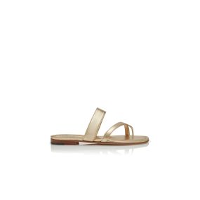 SUSA | Gold Nappa Leather Flat Sandals | Manolo Blahnik