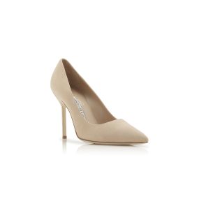 【Manolo Blahnik】Women's Meisly Pumps Beige Manolo Blahnik Beige Patent Pumps