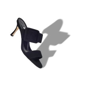 GABLE | Black Suede Open Toe Mules | Manolo Blahnik