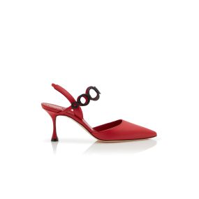 SIDI | Red Nappa Leather Slingback Pumps | Manolo Blahnik