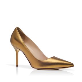 BB 90 | Bronze Nappa Leather Pointed Toe Pumps | Manolo Blahnik