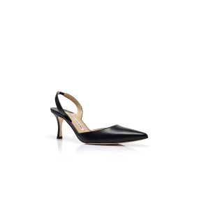 【Manolo Blahnik】Carolyne 70スリングバックパンプス CAROLYNE 70 | Black Satin Slingback Pumps | Manolo Blahnik