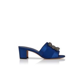MANOLO BLAHNIK ネイビー クリスタルサンダル MANOLO BLAHNIK ネイビー クリスタルサンダル