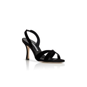 【MANOLO BLAHNIK】vadasli 50 レザー slingback サンダル CALLASLI | Black Velvet Slingback Sandals | Manolo Blahnik
