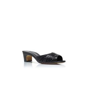 【Manolo Blahnik】「チランギ」ブラックカーフレザー ミュール MANOLO BLAHNIK マノロブラニク サンダル CHILANGHI CLC 010