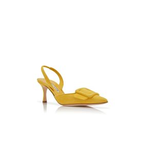 Yellow suede pumps top