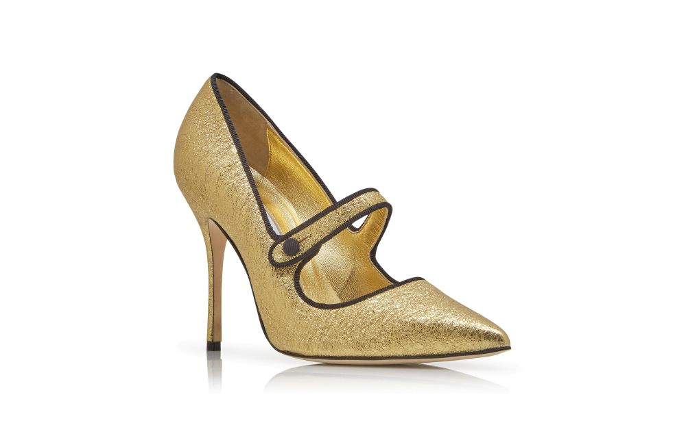 CALASSOHI | Gold Calf Leather Knee High Slouchy Boots | Manolo Blahnik