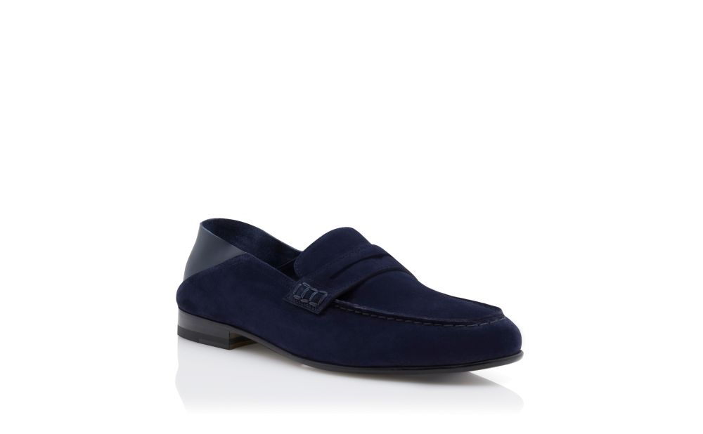 OTAWI | Navy Blue Suede Criss-Cross Sandals | Manolo Blahnik
