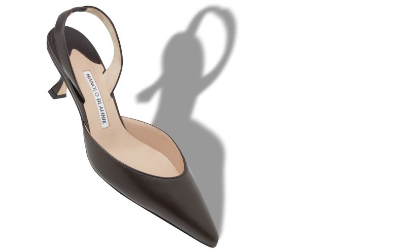 Carolyne, Brown Nappa Leather Slingback Pumps - AU$1,445.00 