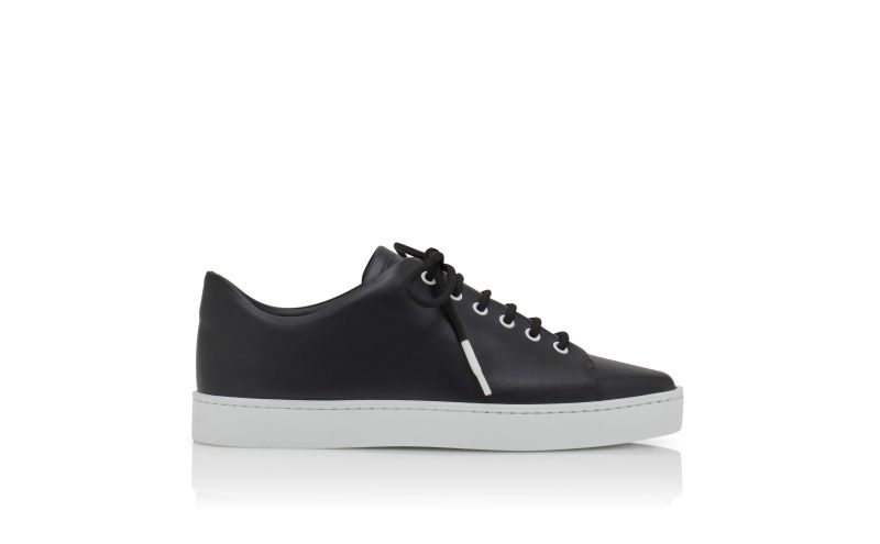 Side view of Semanado, Black Calf Leather Low Cut Sneakers - US$835.00
