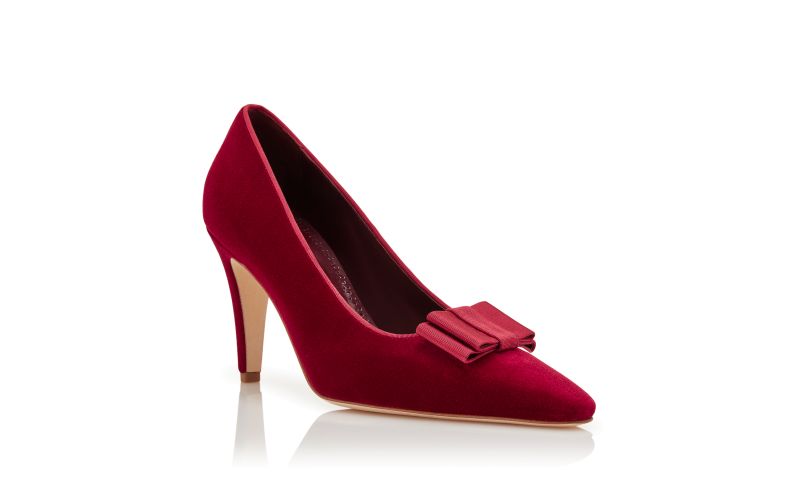 Readorhi, Dark Red Velvet Bow Detail Pumps - €850.00