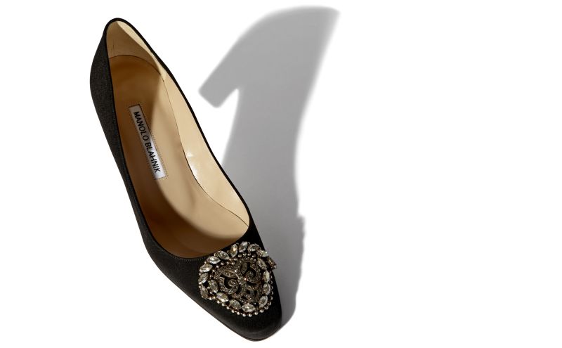 Okkato, Black Crêpe De Chine Jewel Buckle Pumps - AU$1,925.00 