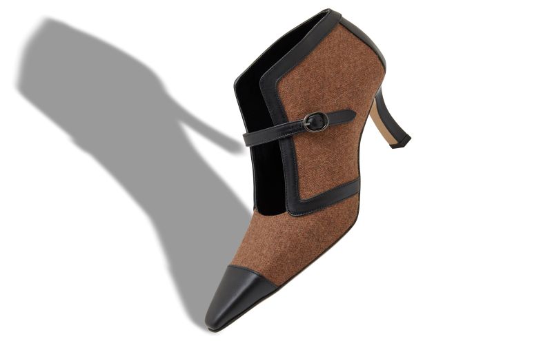Bermion, Brown and Black Wool Ankle Boots - AU$1,665.00