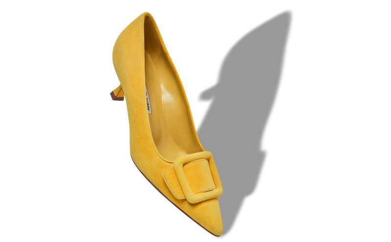 Maysalepump 50, Yellow Suede Buckle Detail Pumps - US$845.00 