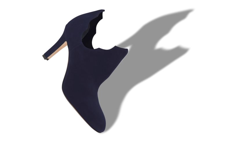 Dembeba, Navy Blue Suede Serrated Ankle Boots - £795.00 