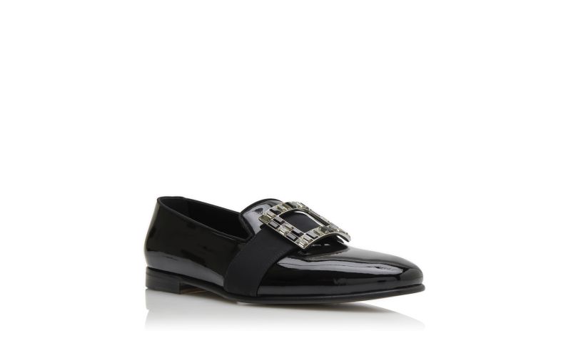 Eaton, Black Patent Leather Buckled Loafers - US$1,145.00