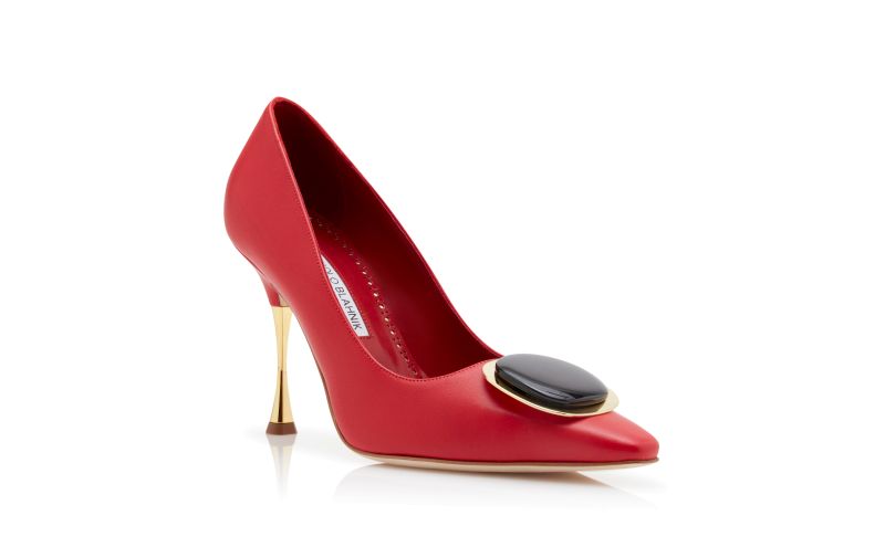Chiaran, Red Nappa Leather Pointed Toe Pumps - AU$1,059.00