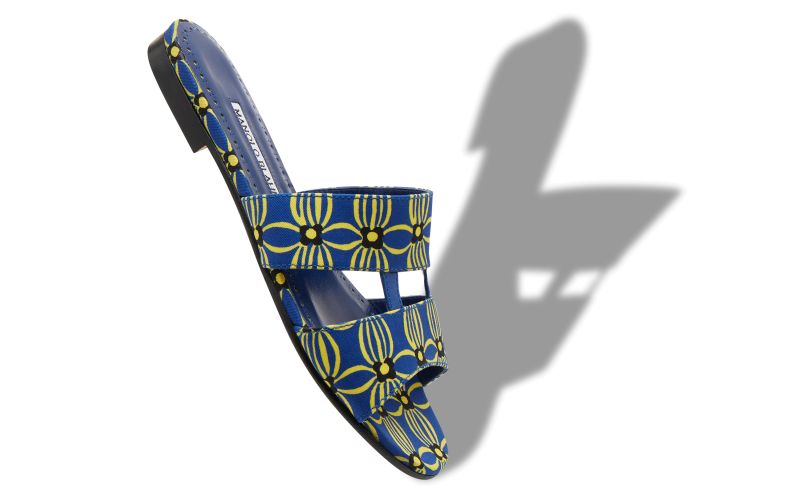 Chus, Blue and Yellow Canvas Floral Sandals  - AU$1,245.00 