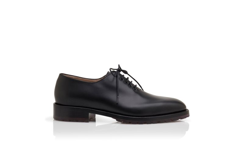 Side view of Newley, Black Calf Leather Lace Up Shoes - CA$748.00