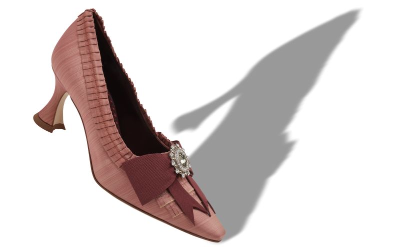 Valoisette, Pink Silk Bow Detail Pumps - €1,345.00 