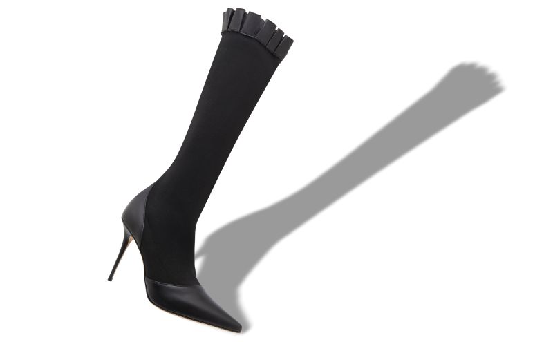 Nafarhi, Black Nappa Leather Knee High Boots - AU$1,168.00 