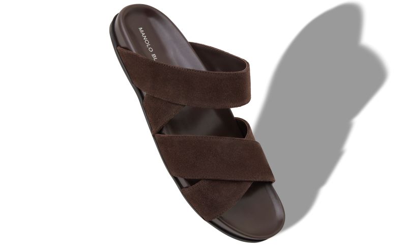Inezmu, Dark Brown Suede Sandals - US$645.00 