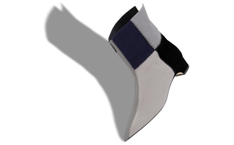 Bandi, Grey, Navy and Black Suede Patchwork Boots - CA$1,265.00