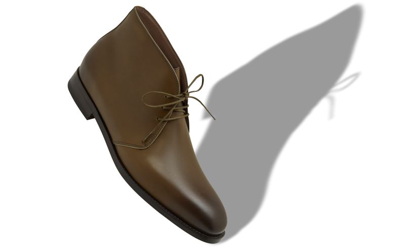 Warwick, Khaki Calf Leather Ankle Boots - CA$738.00 