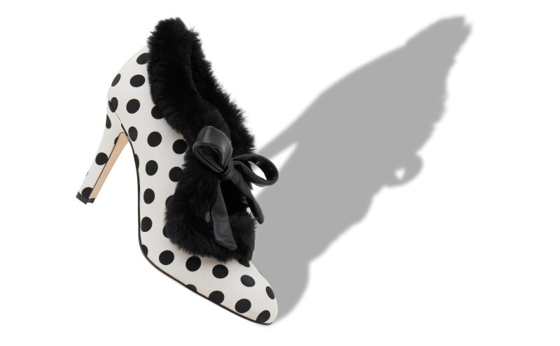 Bamana, Monochrome Crepe De Chine Polka Dot Pumps  - £875.00 