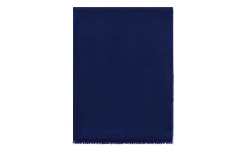Side view of Iona, Cobalt Blue Superfine Cashmere Scarf - US$325.00
