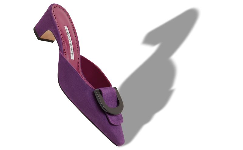 Betimu, Purple Suede Pointed Toe Mules  - AU$1,445.00 