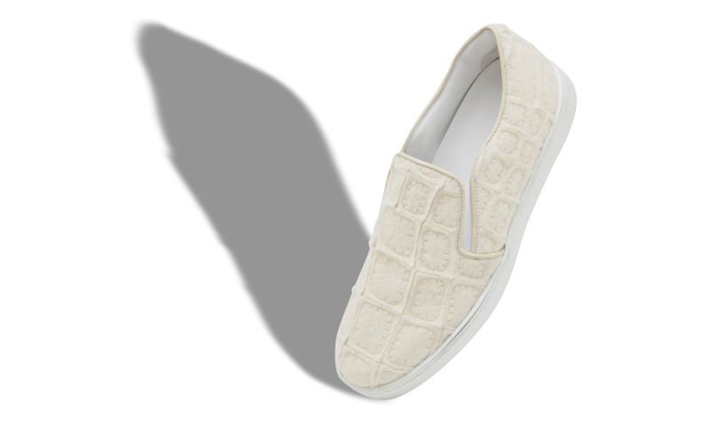 Nadora, Ivory Wool Textured Slip On Sneakers - AU$1,355.00