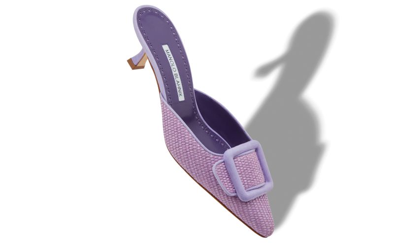 Maysalebi, Purple Raffia Buckle Detail Mules - AU$718.00 