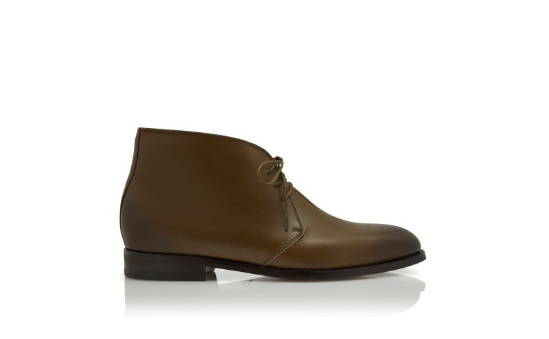Side view of Warwick, Khaki Calf Leather Ankle Boots - CA$738.00