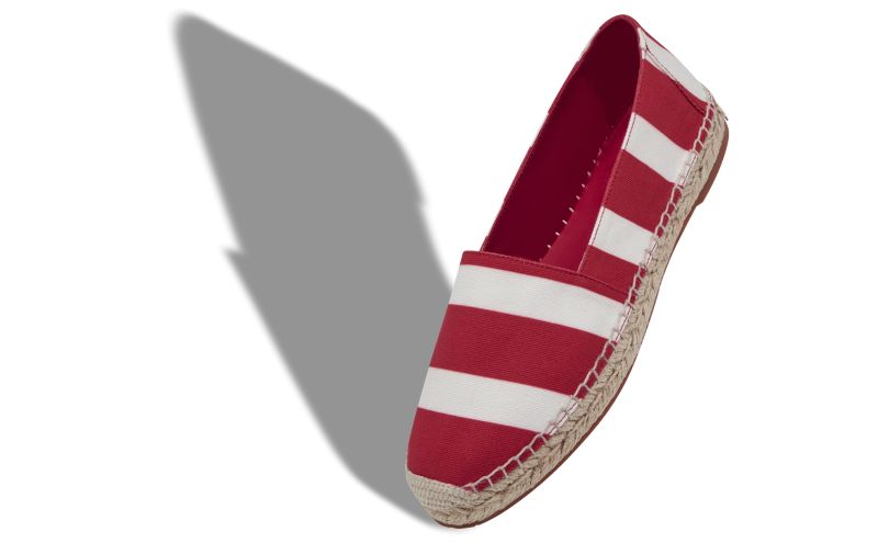 Sombrille, Red and White Striped Cotton Espadrilles  - €595.00