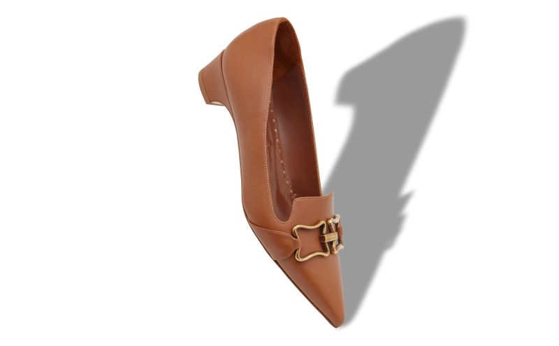 Phobepla, Brown Calf Leather Buckle Detail Pumps - US$585.00 