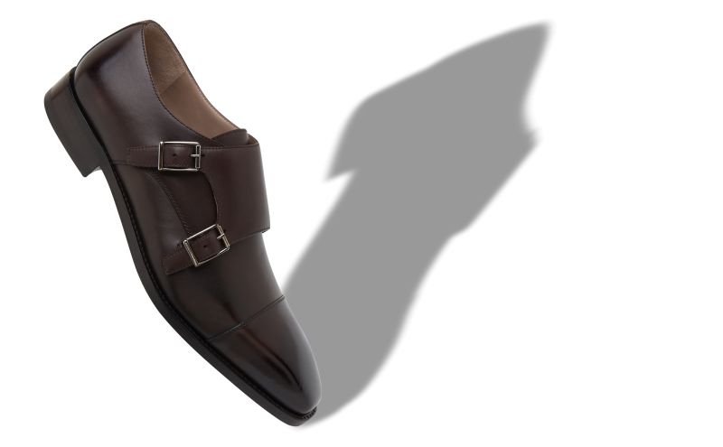 Eldridge, Dark Brown Calf Leather Monk Strap Shoes - €1,045.00 