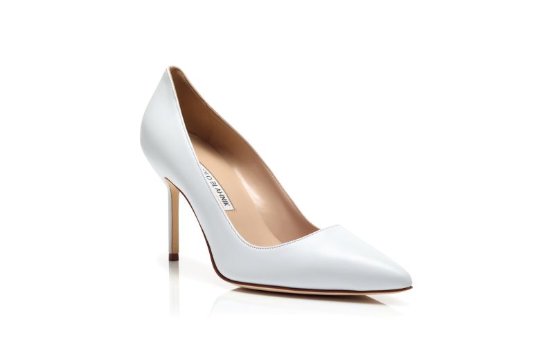 Bb 90, White Nappa Leather Pointed Toe Pumps - US$865.00