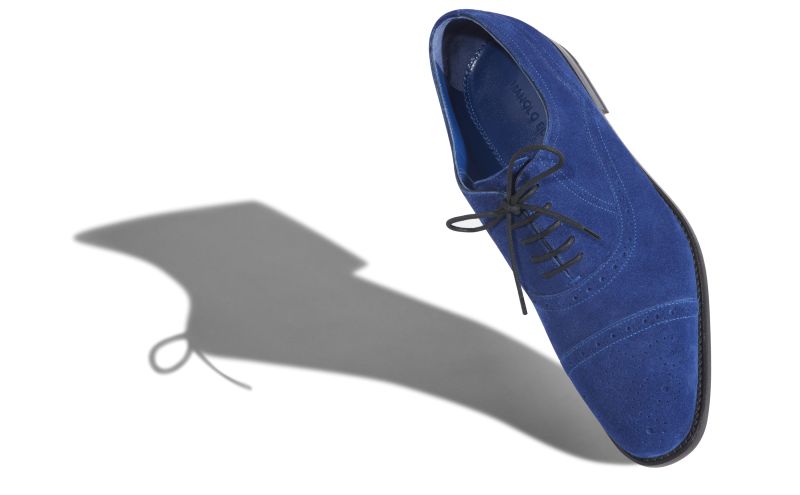 Witney, Bright Blue Suede Cap Toe Oxfords - US$945.00