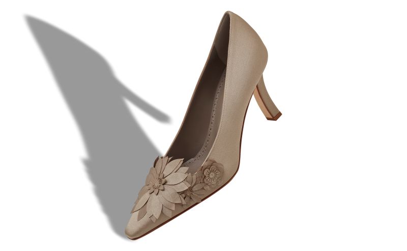 Moiraflor, Dark Grey Crepe Satin Pumps  - CA$2,395.00
