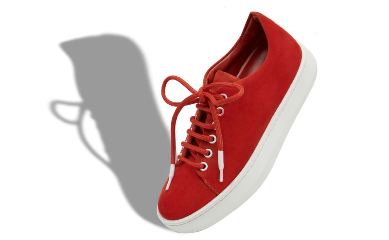 Semanada, Bright Red Suede Low Cut Sneakers - £525.00