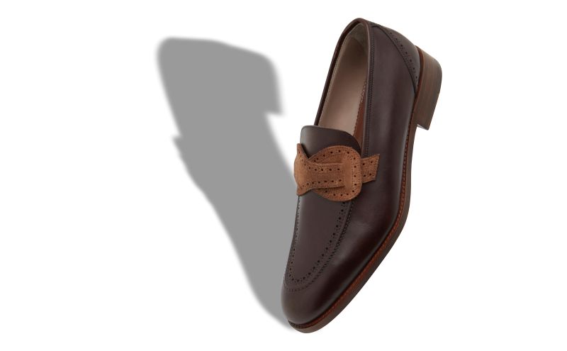 Designer Brown Calf Leather Loafers