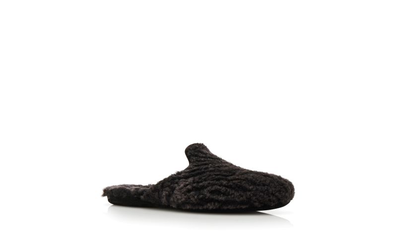 Montague, Black Shearling Slippers - £525.00