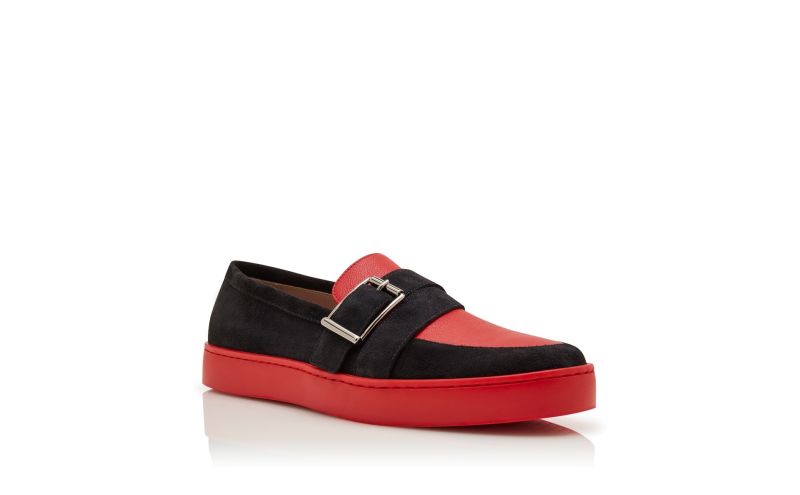 Oliver, Red and Black Suede Slip-On Loafers  - CA$558.00