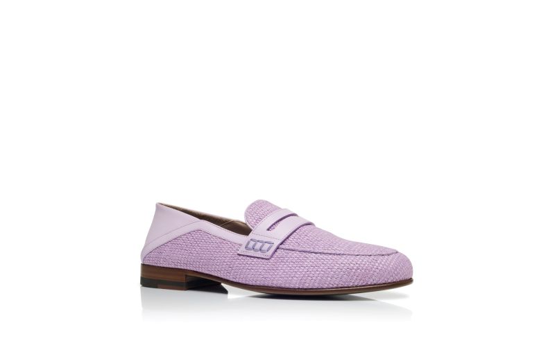 Padstow, Pink Raffia Penny Loafers - US$448.00