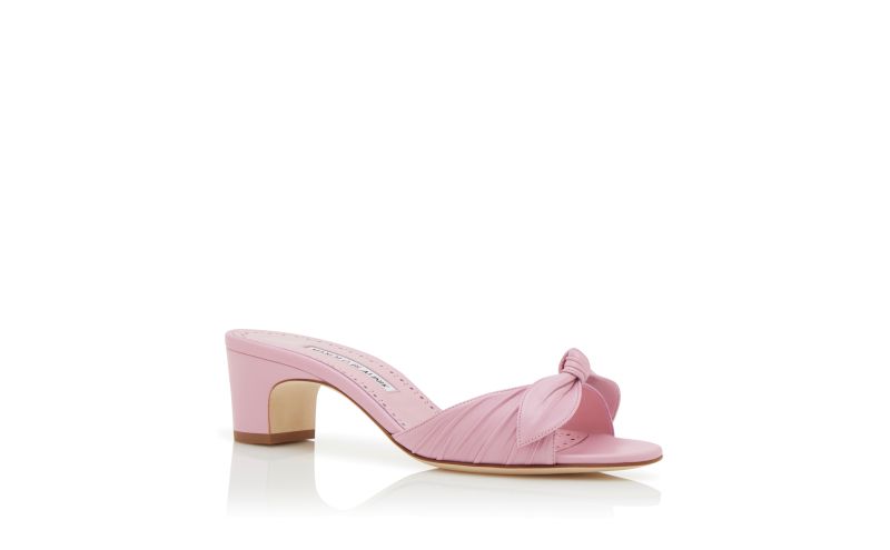 Lolloso, Light Purple Nappa Leather Bow Detail Mules - £645.00