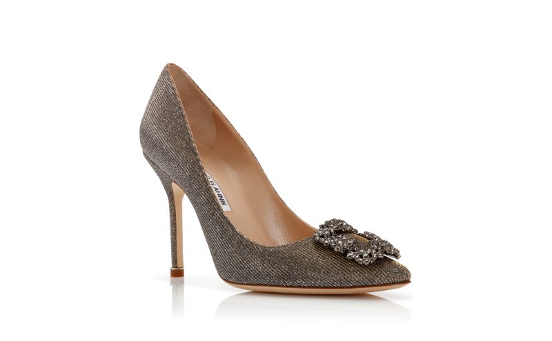 Hangisi glitter, Dark Gold Glitter Jewel Buckle Pumps - €1,095.00