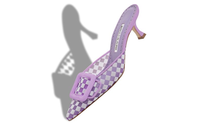 Maysalebi, Purple Mesh Checkered Mules  - £695.00