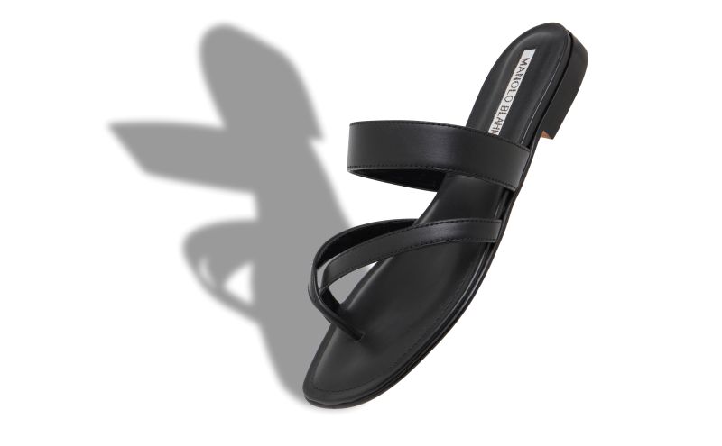 Susa, Black Calf Leather Flat Sandals - €695.00